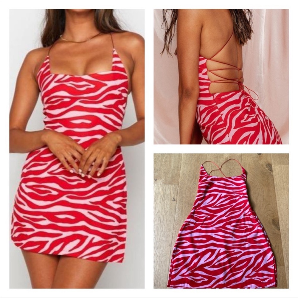 Beginning Boutique Say So Pink Zebra Mini Dress